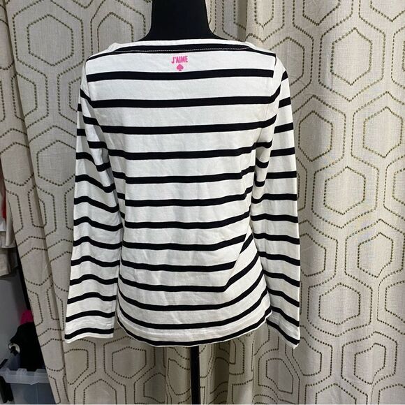 Kate Spade Striped Mon Amour Knit long sleeve top Size M - Picture 5 of 8